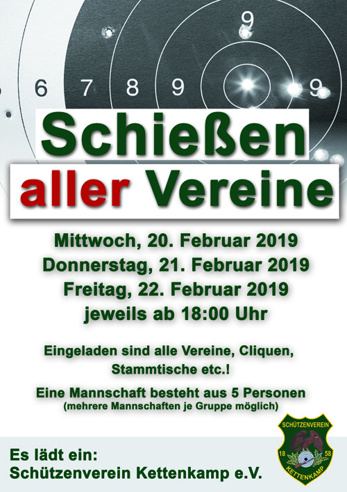 Schiessen aller Vereine Plakat